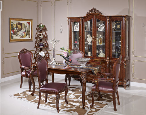 1380*1380*800mm Unique Luxury Wood Dining Room Sets Wooden Carved