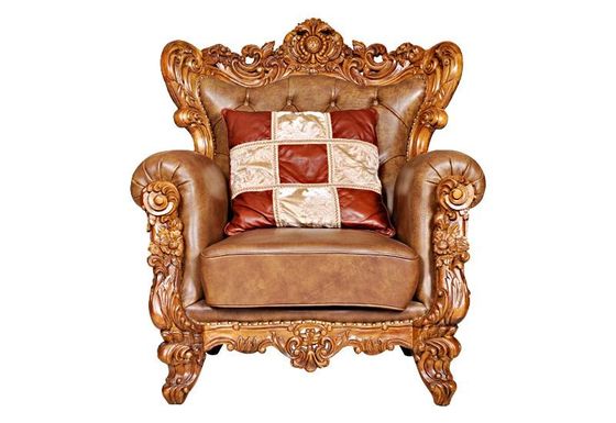 OEM Three Piece Wood Carvings Antique Couch Sofa Set For Living Room