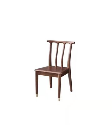 Stackable Cafeteria Antique Oak Dining Chairs With Leather Seat