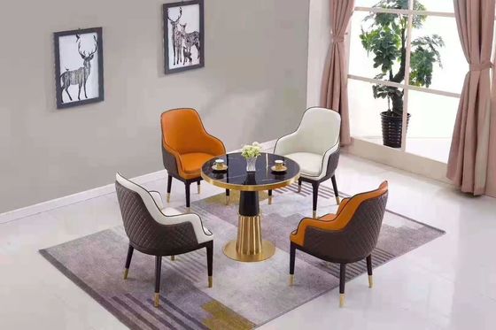 Modern Hotel Banquet Faux Leather Dining Chairs With Wooden Legs