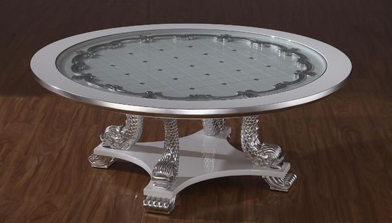 Modern Luxury Style Dining Room Furniture White Round Top Dining Table Set
