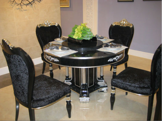 Modern Luxury Style Dining Room Furniture White Round Top Dining Table Set