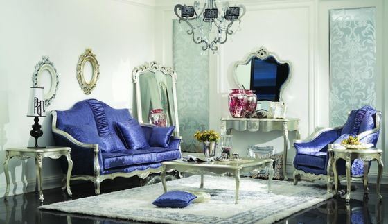 Dark Blue Luxury Living Room Furniture Sectional Velvet Modern American Sofas Sets