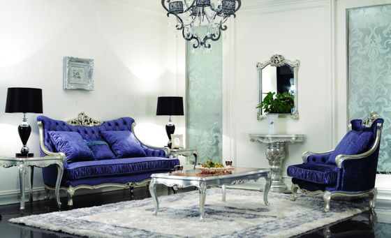 Dark Blue Luxury Living Room Furniture Sectional Velvet Modern American Sofas Sets