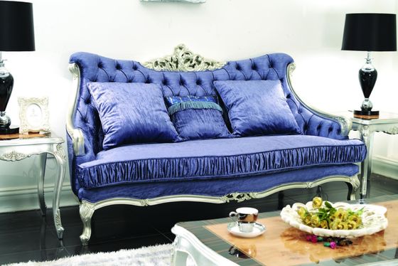 Dark Blue Luxury Living Room Furniture Sectional Velvet Modern American Sofas Sets