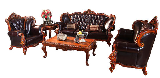 Antique living room furniture chesterfield 321 leather sofa set