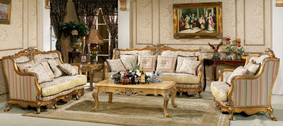 Hand carved royal furniture wooden frame 6 seater sofa set designs in antique finished