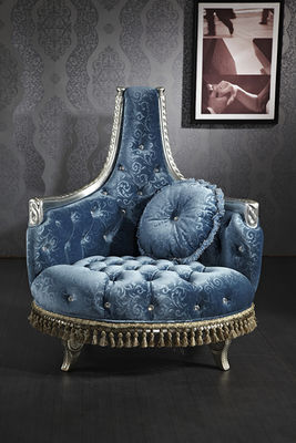 1000*850*1180 Antique Hotel Furniture Round Back Wedding Throne Chair Silver Frame