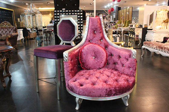 1000*850*1180 Antique Hotel Furniture Round Back Wedding Throne Chair Silver Frame