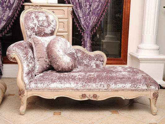 Wood Carved French Antique Luxury Chaise Lounge Golden White