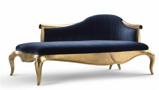 Black Velvet Fabric Luxury Chaise Lounge