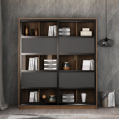 Solid Wood Bookcase With Glass Door