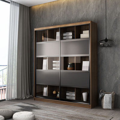 Solid Wood Bookcase With Glass Door