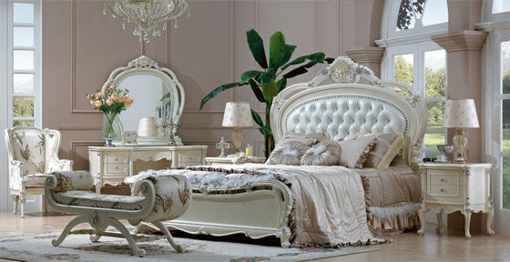 Villa Luxury European Bedroom Furniture 1800*2000mm Adult Simple American Double Bed