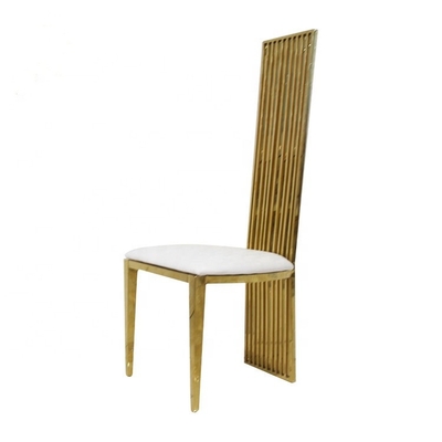 Gold Brass Stainless Steel High Back Wedding Chairs