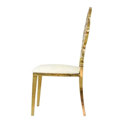 Flower Back Gold Stainless Steel Wedding Chairs For Banquet Hall