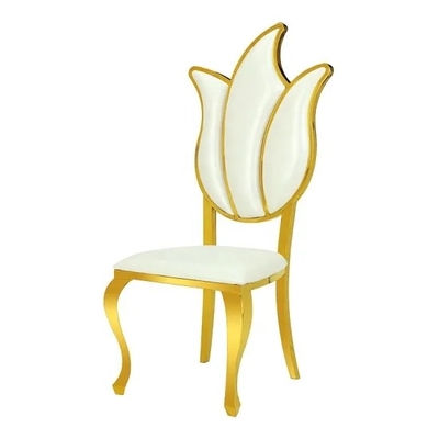 Luxurious Golden SS Frame Hot Leaf Shape Wedding Banquet Chair