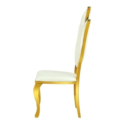 Luxurious Golden SS Frame Hot Leaf Shape Wedding Banquet Chair
