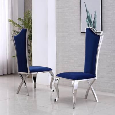 Modern sS Leg Velvet Fabric Upholstered Dining Chairs