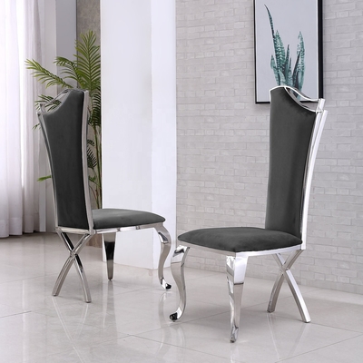 Modern sS Leg Velvet Fabric Upholstered Dining Chairs
