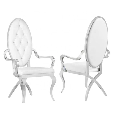 Stainless Steel Frame Tufted Dining Armchair