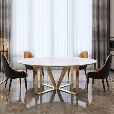 Large Round Marble 6 8 10 Seater Dining Table Set
