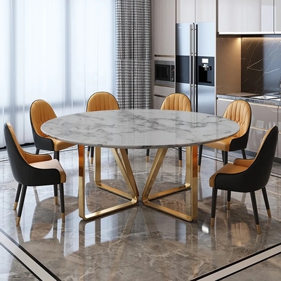 Large Round Marble 6 8 10 Seater Dining Table Set